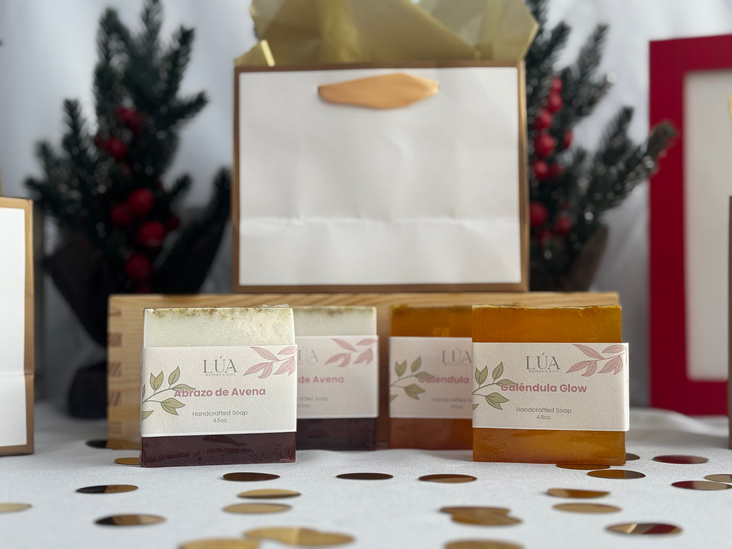 Bundle BEST SELLER Jabones Caléndula Glow y Abrazo de Avena + Malla Exfoliadora + Descanso